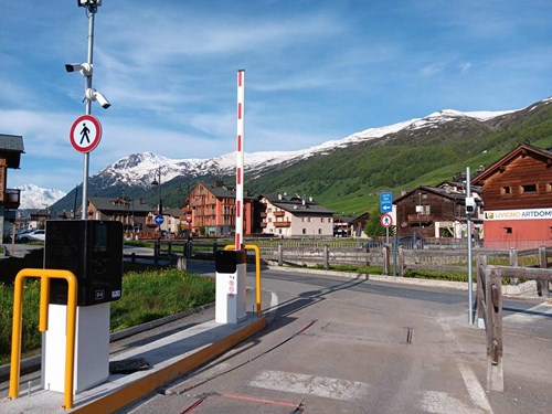 Livigno Town At Foot Of Alps