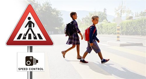 Pedestrians and speed control warning sign Reducing Incident Risks