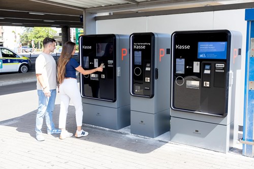DESIGNA payment DESIGNA parking payment stations at Düsseldorf airport