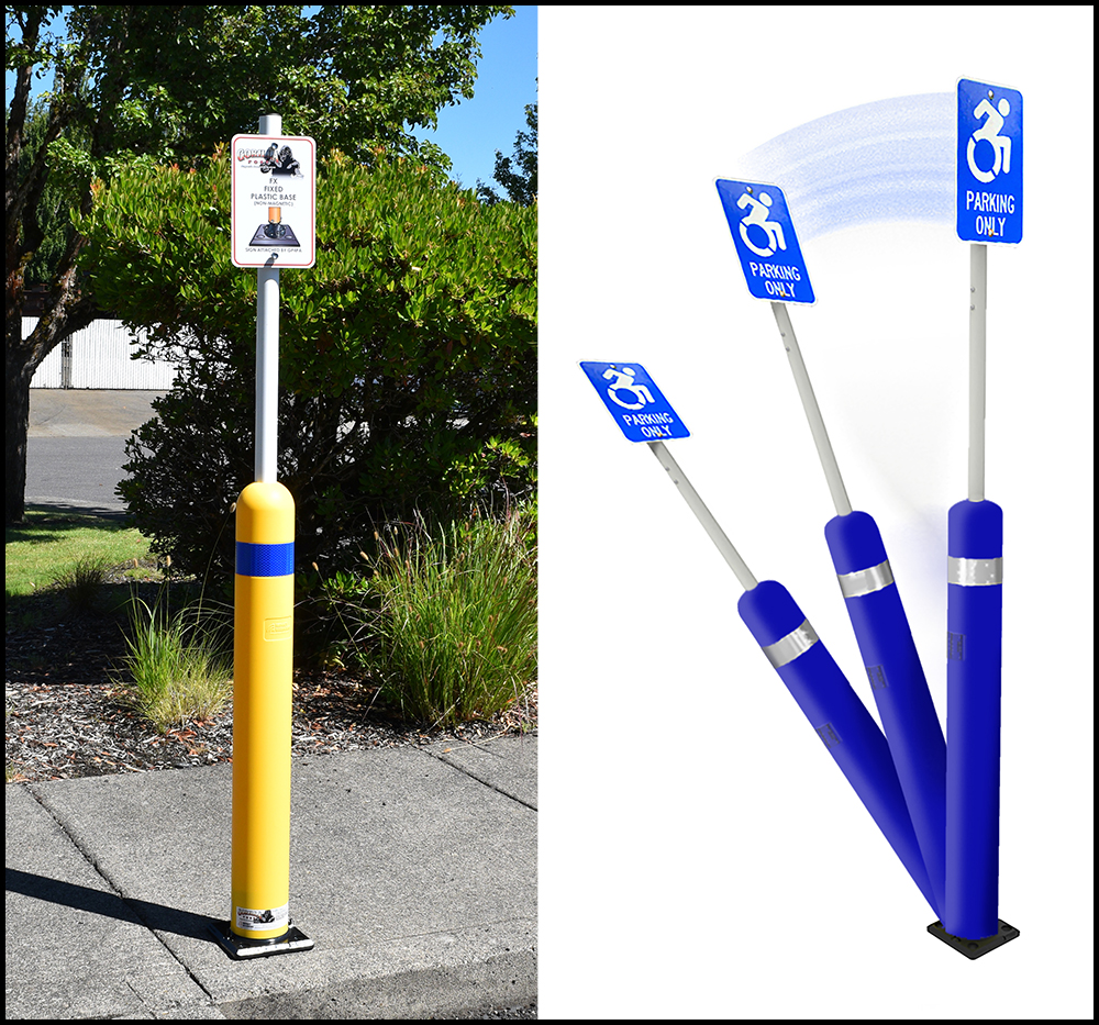 Ideal for high traffic parking lot locations, these sign posts are especially useful for lots without car stops and are easy to install.