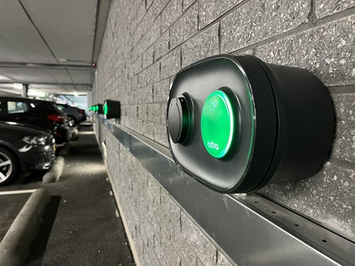 EV charging space in a parkinggarage