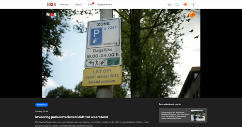 The increase in revenues from parking in Dutch municipalities was in the news in The Netherlands