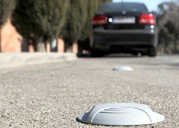 Parking sensor in an on-street parking bay