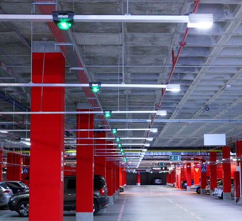 Lighting in a parking garage