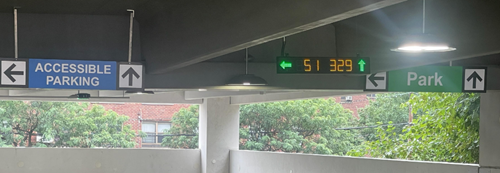 LED indicators parking lot