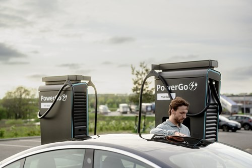 EV charging hub PowerGo's charging network with EV charging points