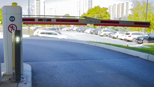 LPR camera and a barrier LPR at Ajax and Pickering Hospital's garage